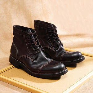 รองเท้าบูทหุ้มข้อผู้ชายสไตล์เรโทรคลาสสิกแฟชั่นปี 2025 กันน้ำ สำหรับฤดูใบไม้ร่วง ฤดูหนาว เดินป่า กิจกรรมกลางแจ้ง ทำงานลำลอง - Product Image 3