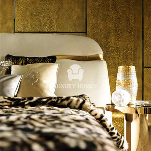 Mobili camera da <span class=keywords><strong>letto</strong></span> di lusso stile italiano <span class=keywords><strong>letto</strong></span> in pelle Beige metallo Crackle Design testiera regina King Size <span class=keywords><strong>oro</strong></span> moderno <span class=keywords><strong>letto</strong></span> <span class=keywords><strong>matrimoniale</strong></span> - Product Image 5