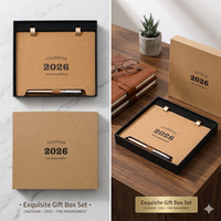 Calendrier de bureau en bois avec couverture en liège, imprimé offset sur papier d'art de qualité supérieure, pour fournitures de bureau