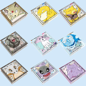 KY dernière conception Poke Mon aimants pour réfrigérateur Mini carré brique clair <span class=keywords><strong>cristal</strong></span> verre enfant jouet Pokemoned scellé Booster Box - Product Image 6
