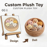 Peluches personnalisées OEM en gros, peluche mystère en forme de dumpling avec panier pour enfants, jouets en peluche alimentaires, jouets promotionnels, mascotte OEM
