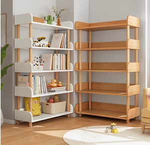 خزانة كتب خشبية مفتوحة من 5 طبقات-رف عرض حديث بحافة علوية ومتين للمنزل والمكتب - Product Image 4