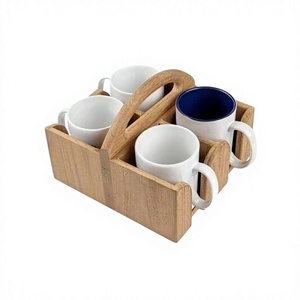 Portavasos de madera de diseño clásico para 4 tazas, de la más alta calidad, tamaño personalizado, para proveedores mayoristas. - Product Image 1