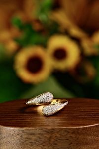 Xinfly 18K Solid Gold Snake <b>Fine</b> <b>Rings</b> 0.56ct Natural Diamond <b>Rings</b> Luxury Trendy Daily Jewelry Gift - Product Image 4