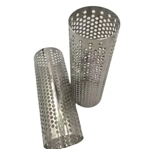 Vendita calda vari tubi filtranti in metallo perforato a foro tondo 304 SS tubo perforato saldato a punti