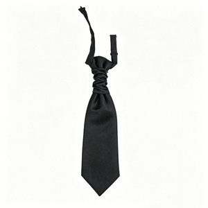 Cravate Ascot à quatre plis pour homme, pré-nouée, style anglais, accessoire rétro pour mariage et banquet, ajustable, à volants, unie - Product Image 3