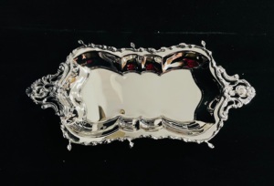 Assiette de service ovale en argent de haute qualité, design classique en métal poli, durable, pour les fêtes, vendeur d'Inde - Product Image 4