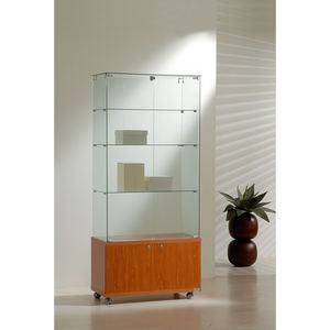 Vetrina in Stile Italiano Colore Ciliegia 80x40xh180 cm con Vetro Temperato Mobili da Cucina - Product Image 1