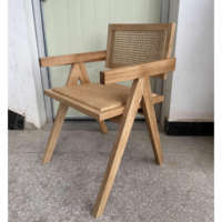 Fauteuil en rotin de Chandigarh, chaise de salle à manger moderne en bois, fauteuil au design en bois