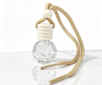 Vente en gros de flacons diffuseurs de parfum pour voiture, transparents, de luxe, 9 ml, vides, avec couvercle en bois