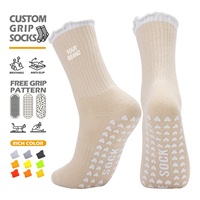 Chaussettes de yoga personnalisées avec grip, chaussettes de fitness, chaussettes de pilates, chaussettes à volants, chaussettes de yoga antidérapantes personnalisées pour femmes