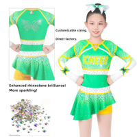 Costume de pom-pom girl pour filles, robe de danse de cheerleading, costume de festival, uniformes de cheerleading, robe d'équipe de cheerleading métallique, vêtements d'équipe