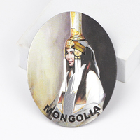 Aimant de réfrigérateur en aluminium 3D personnalisé, souvenir touristique de Mongolie