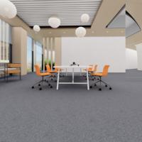 Tuile de moquette modulaire 50x50 Style moderne Carreaux de moquette commerciaux de couleur unie Tuiles de moquette carrées en polypropylène bitume