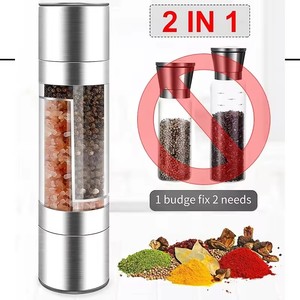 Wholesale Adjustable Premium Salt and Pepper Double Head Mill Crusher Manual Shakers with Ceramic Blades - Product Image 5