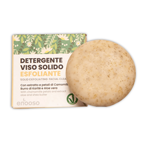 Exfoliante facial sólido Enooso 45g con pétalos de manzanilla y manteca de karité, vegano. - Product Image 1