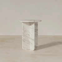 Table console demi-lune en marbre moderne de luxe, faite à la main, entrée, salon, salle de bain, appartement, mobilier polyvalent