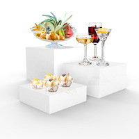 Présentoirs à buffet en acrylique moulé, 6 pièces, empilables, transparents, pour desserts, gâteaux, fêtes et buffets