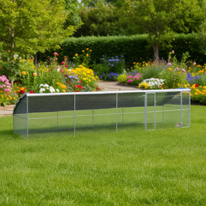 Jaula para Perros Plateada de Acero, 26.25 x 6.56 x 6.56 Pies, Jaula para Mascotas Resistente para Exteriores, para Razas Grandes - Product Image 2