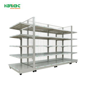 Étagère de présentation simple face noire pour supermarché avec bord avant orange, présentoir de marchandises pour magasin de proximité - Product Image 4
