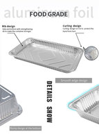 Grandes casseroles de torréfaction jetables en aluminium de 21 po x 13 po de profondeur, casseroles oblongues très résistantes avec couvercles en aluminium