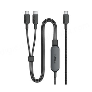 Cable USB-C de Carga Súper Rápida Anker de 140 W, Cable de Datos con Trenzado de Nailon, Negro, 1.2 m, 1.8 m, 2 en 1, Cable PD de Doble Tipo-C - Product Image 1