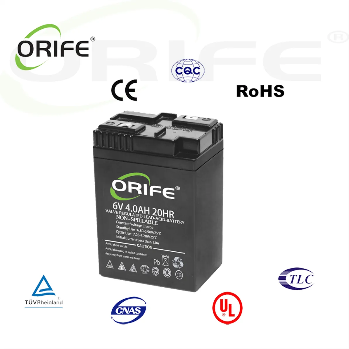 Orife Custom Lange Levensduur Hoge Kwaliteit Oplader Verzegelde Lood Zuur Batterij 6V 4ah Voor Beveiliging Camera Cctv