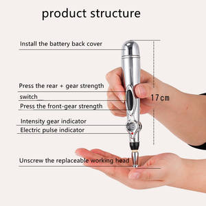 Caneta massageadora de acupuntura elétrica portátil, massagem corporal, energia meridiana - Product Image 4