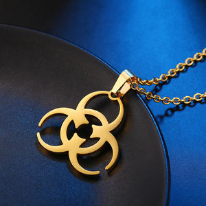 Terre cool hipster homme crise biochimique creux en acier inoxydable pendentif HIOHIP hommes simple déchets médicaux hipster collier - Product Image 2