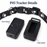 Collier GPS pour animaux de compagnie (chiens et chats) avec positionnement BeiDou Wi-Fi, dispositif compact P03 et sangle à empreintes de pattes
