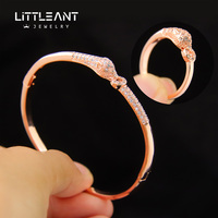 Petite fourmi bijoux zircone ensemble de bijoux léopard bijoux bracelet et bague ensemble pour les femmes