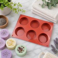 Moule de cuisson rond en silicone de qualité alimentaire, moule à gâteau mousse, plateau pour savon fait main, résistant à la chaleur, antiadhésif, facile à nettoyer