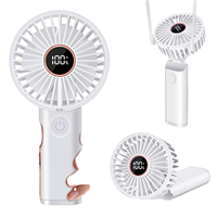 Ventilateur portable silencieux rechargeable KAZATE USB-C pliable avec batterie externe 3600 mAh, 6 vitesses, mini, en plastique