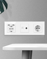 Accessoires pour interrupteur mural blanc de type 86 transfrontalier, cadre en verre et module fonctionnel 52 * 52 mm, combinables librement