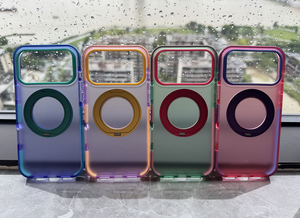 <span class=keywords><strong>Coque</strong></span> de téléphone magnétique pour <span class=keywords><strong>iPhone</strong></span> 17 16 Pro 15 14, transparente à contraste de couleurs, avec béquille rotative, antichoc et anti-chute - Product Image 6
