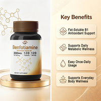 Capsules de Benfotiamine en marque privée OEM, complément de vitamine B1 liposoluble, 120 capsules végétaliennes, complément alimentaire antioxydant