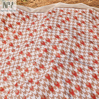 Tissu à sequins à motif pied-de-poule rouge et marron, prix raisonnable, vente chaude de Nanyee Textile