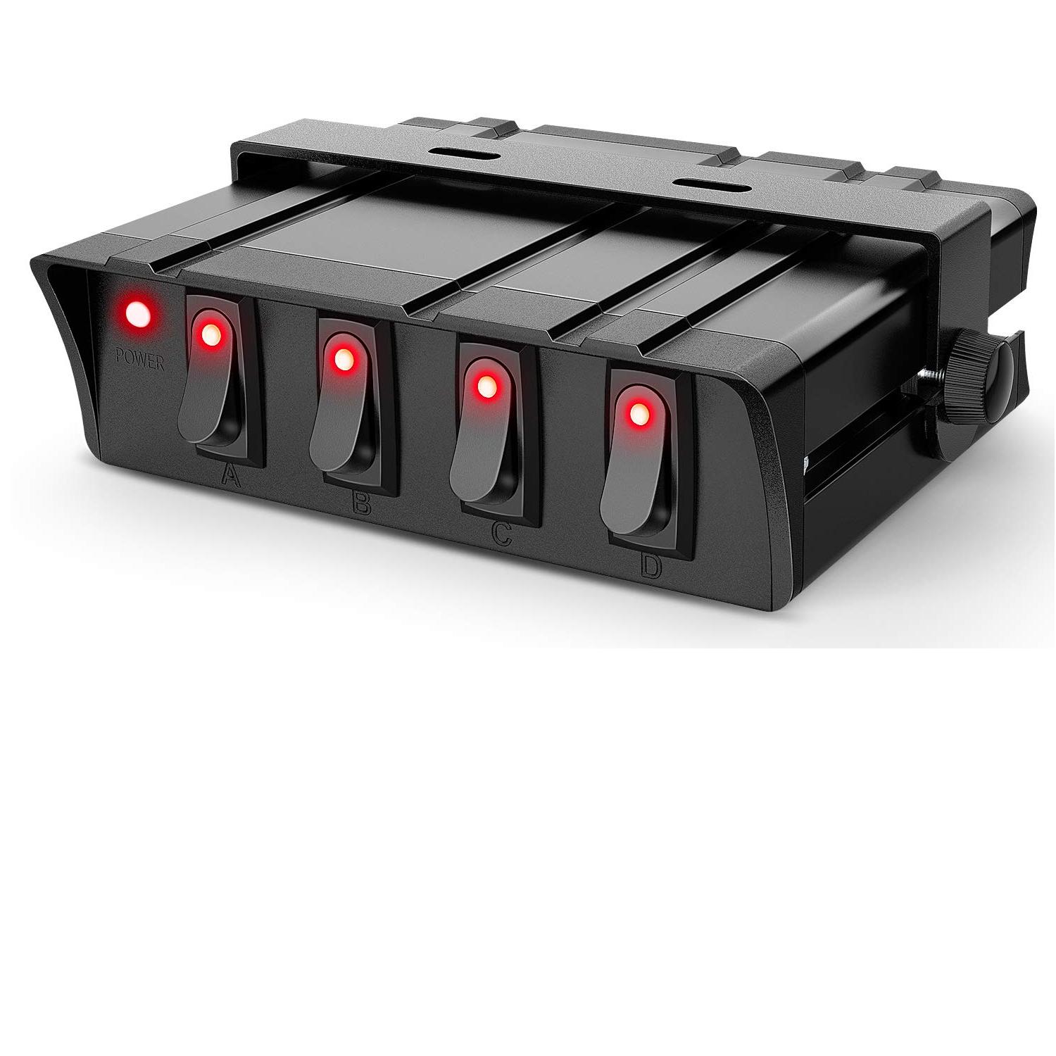 4 Gang кулисный переключатель коробка SPST переключатель панель 12V 24V 20A переключатель панель для авто автомобилей лодки и т. д. вы можете использовать на колесах внедорожник