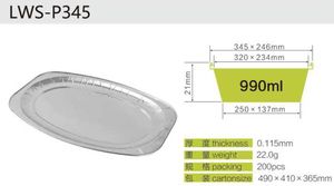 RE3G 320/990/1400/2270ml Platos Redondos y Ovalados de Papel de Aluminio Reciclables Desechables para Restaurantes, para Pescado - Product Image 6