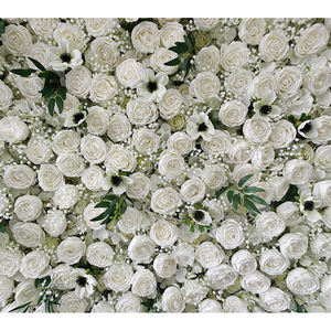 Customizable 3D Fabric Wedding <b>Flower</b> Wall Backdrop 8ft X 8ft Mixed <b>Flowers</b> White Rose Handmade Eco-Friendly <b>Artificial</b> <b>Flower</b> - Product Image 3