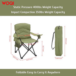 Chaise pliante Woqi en aluminium, portable, pour le camping en plein air, chaise de jardin en tissu Oxford vert matcha - Product Image 5