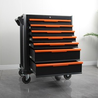 Chariot de rangement d'outils à roulettes verrouillable en acier robuste à 7 tiroirs OEM à bas prix pour garage et atelier