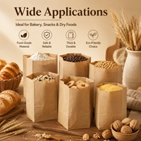 Sac en papier kraft de qualité alimentaire, impression personnalisée OEM, plusieurs tailles, emballage écologique pour boulangerie, pain, noix, café, fruits secs, vente à emporter, magasin de détail