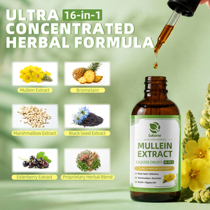 Tintura de Hoja de Gordolobo Vegana Sin Alcohol de Marca Privada, Limpieza Pulmonar, Apoyo Respiratorio, Suplemento Líquido de Extracto de Hoja de Gordolobo - Product Image 3