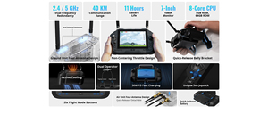 Station de sol portable UniRC 7/7 Pro avec télécommande FPV intégrée et écran intégré pour drones industriels RC UAV - Product Image 4