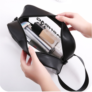 Bolsa de Aseo Portátil de Viaje para Mujer, de Cuero PU, Clásica, Ligera, Transparente, Impermeable, de Gran Capacidad, para Guardar Maquillaje - Product Image 4
