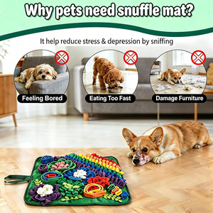 Tapis de reniflement pour chiens et chats, tapis d'alimentation interactif pour animaux de compagnie, jouets de puzzle pour chiens, tapis de reniflement en feutre de laine pour une alimentation lente - Product Image 4