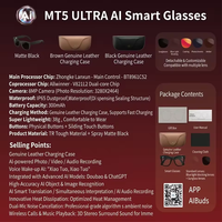 Gafas Inteligentes MT5 Ultra AI con Cámara de 8MP, Estuche de Carga, WiFi6, Llamadas por BT, Traducción en Tiempo Real, Resistentes al Agua IP65, Gafas Deportivas