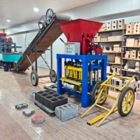 Machine à briques à moteur vibrant 4-35B, machine à fabriquer des blocs de béton creux de 4,8 kW pour pavage et construction en blocs emboîtables