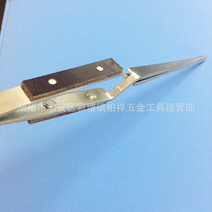 160mm Stainless Steel <b>Rebound</b> Tweezers with Wooden Handle, Reverse Tweezers, Curved Mouth Tweezers, Stainless Steel <b>Rebound</b> - Product Image 4